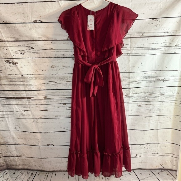 Ibtom Castle Girls Chiffon Long Party Dress Red Size 11-12 years(see size chart) - Picture 4 of 13